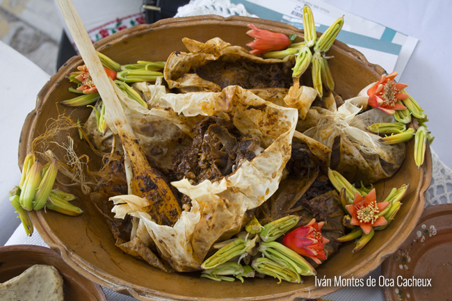 Mixiote de tejón en salsa de nuez