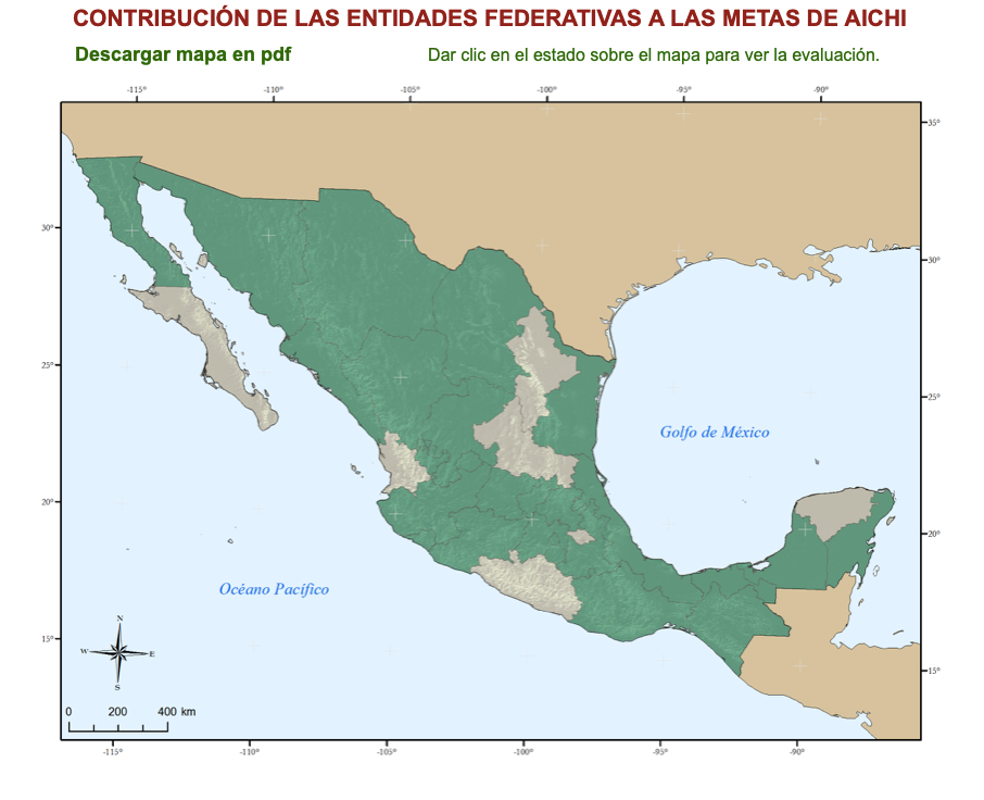 Contribución de las Entidades Federativas a las Metas de Aichi