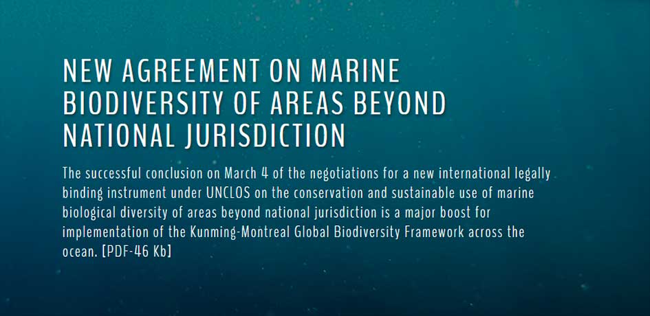 Statement on behalf of
Mr. David Cooper, Acting Executive Secretary
of the Convention on Biological Diversity